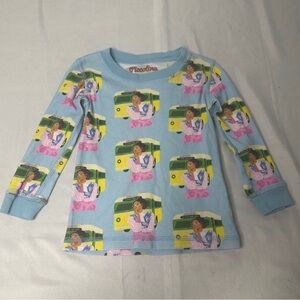 Piccolina Rosa Parks Long Sleeve Top Size 7 Blue Slim Fit 100% Cotton